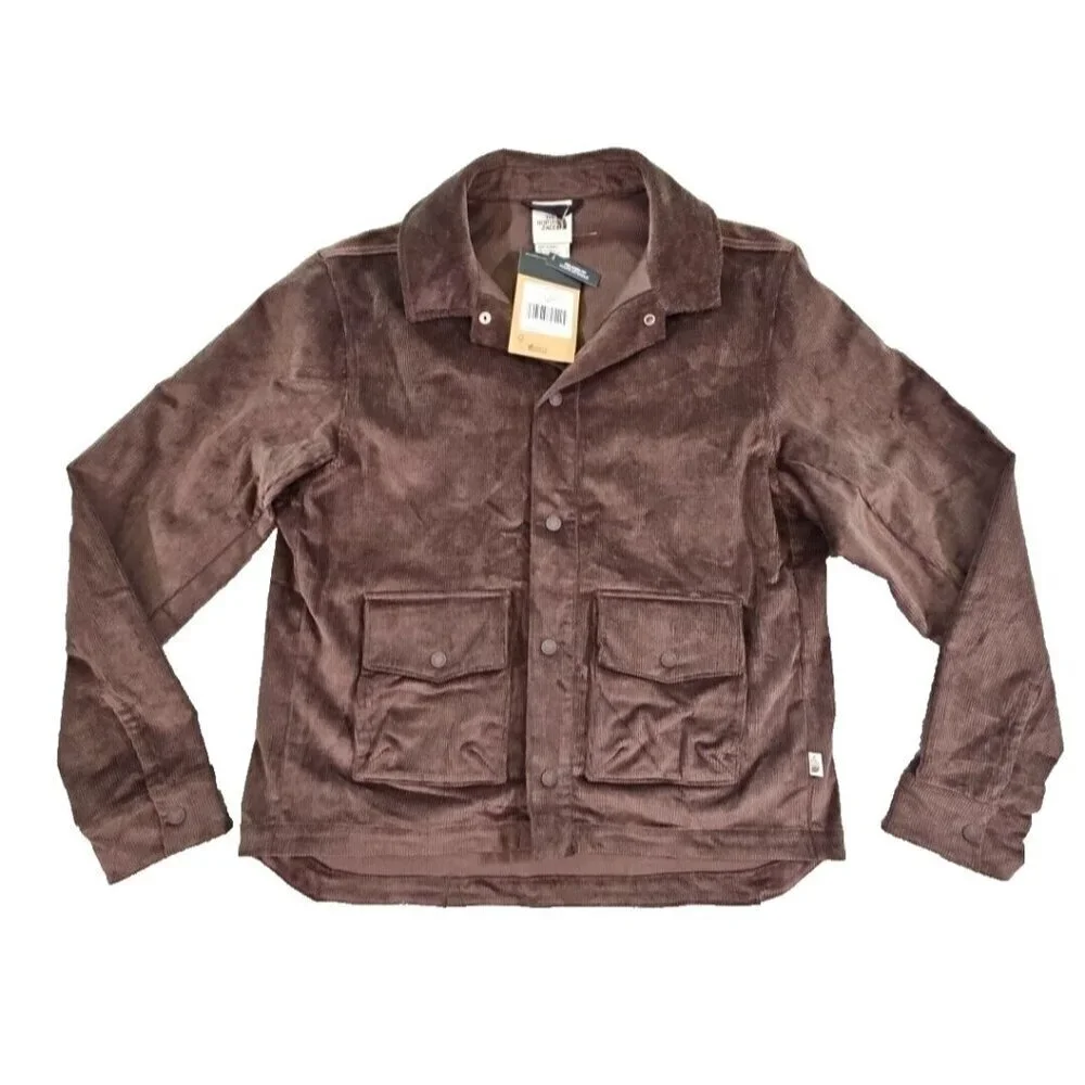 The North Face Men's Size Small Utility Cord‎ Shacket Coal Brown Corduroy NWT